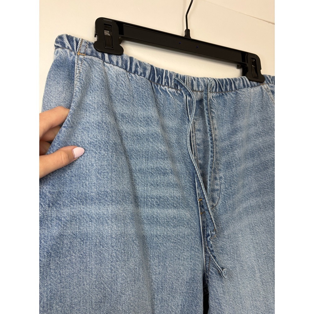 NEW GAP Ultrasoft Denim Pull-On Barrel Jeans Medium Tall Light Wash Blue - Picture 4 of 6